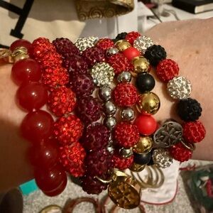 Rustic Cuff Elegant Multi-Color Beaded Bracelet Set